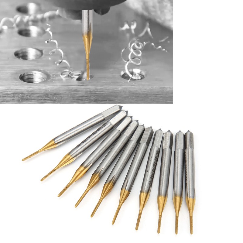 10pcs M0.9x0.225 Screw Tap High Speed Steel Drill Bits for