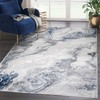 Abani Atlas 4'x6' Blue/Grey Area Rug, Abstract Marble - Durable