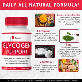 Sonavi Sonavi Glycogen, Glycogen Supplement, Glycogen Support Easy Flow, Glycogen Capsule Use for Men & Women (300 Capsule)(5 Pack)