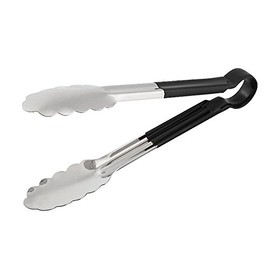Chef Set Utility Tongs 9 inch Black, Stainless Steel, 24 x 4 x 4 cm