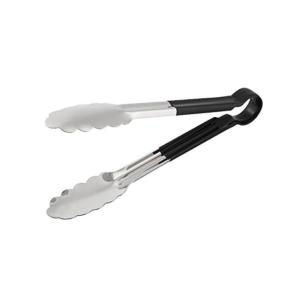 Chef Set Utility Tongs 9 inch Black, Stainless Steel, 24