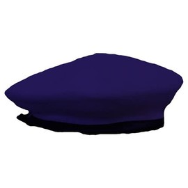 Mil-Bar Military Beret Lined with Leather Navy Blu Sweatband (7-7/8)
