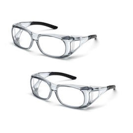 Elvex SG-37C OVR-Spec II Over-The-Glass Protective Eyewear Safety Glasses Clear Lens (2 Pair)
