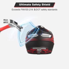 Youth Motocross Kids Dirt Bike Helmets ATV Bump Safty Full Face Motorcycle Helmet Off-Road Mountain Bike Helmet with Goggles Gloves Mask DOT Approved (Red, Small)
