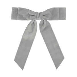 Marianella Atellier de Moños - Moño para cabello niña, martina de terciopelo, gris, sólido, 16.5 cm, 1 unidad