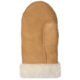 Lekra Lambskin Mittens Cognac Size 9, brown