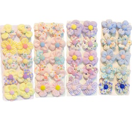 MEISO Toddler Hair Ties for Girls, 40 Pcs Colorful Flower Hair Ties Kids Hair Ties Hair Bands, Cute Toddler Hair Accessories, Baby Girls Hair Bows Ties, Mini Elastic Hair Rubber Ribbon Hair Band (2#)