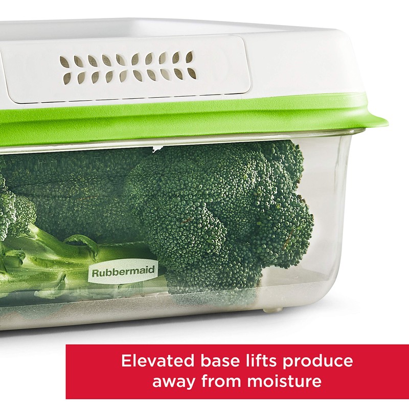 Rubbermaid FreshWorks Saver, Medium Produce Storage Containers, 2-Pack, 7.2 Cup,