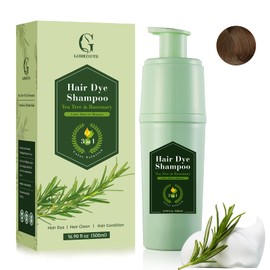 NCEPROHR Dark Brown Hair Dye Shampoo 3 in 1 for Men & Women, Color for Gray Hair Coverage, Rosemary & Tea Tree, Long Lasting, 500ML
