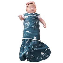 ZIGJOY Baby Sleeping Bag Wrap 1.0 TOG Baby Wearable Blanket 100% Cotton Newborn Sleeping Bag Swaddle for Newborn Infant Boy Girl 0-6 Months, Planets