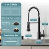 GIMILI Black Kitchen Faucet with Soap Dispenser Single Hole Pull