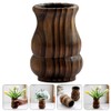 PRETYZOOM Wooden Vase Tulips Artificial Flowers Flower Vase Wooden Floral