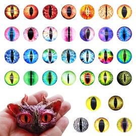 20PCS 30MM Vertical Pupil Dragon Eyes Glass Cabochon for Polymer Clay Animal Dolls Making Sculptures Props Craft Jewelry DIY Findings