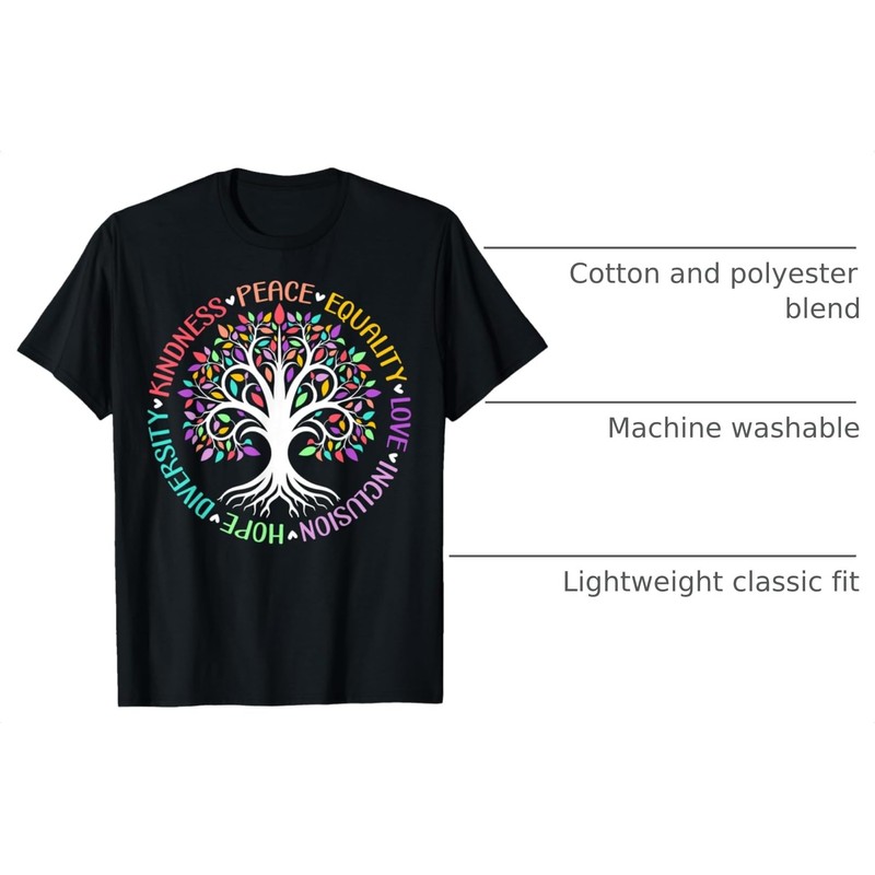 Kindness Peace Equality Love Hope Diversity Positive Quote T-Shirt