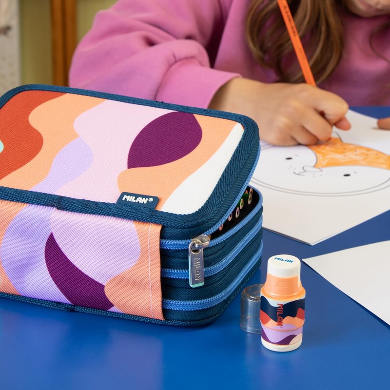 MILAN® The Fun Series 3 Tier Pencil Case, Multi-Colour