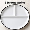 Ceramic Divided Plate – 3-Section Round Food Serving Plate for