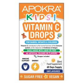 Vitamin C Drops - Vegan - 60 Days Supply â 30mL â Preservative Free and Sugar Free Vitamin C for Kids - VIT C 25mg per 0.5mL | APOKRA Kidsâ¦