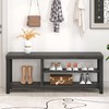 FOLUBAN Entryway Bench, Rustic Wood Shoe Storage Bench for Hallway