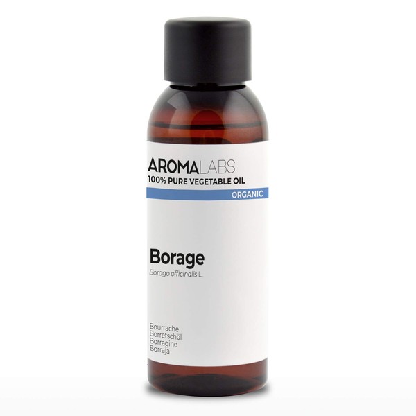 Aroma Labs Organic Vegetable Borage Oil, 50 ml, 100% Pure, Natural, Cold Pressed and AB Certified