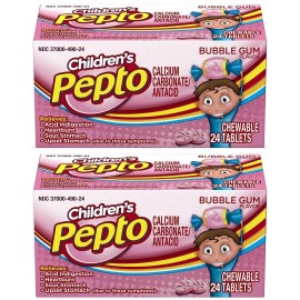 Pepto-Bismol Pepto Bismol Original Children's Chewable Tablets Bubble Gum 24ct ( 2 pack )