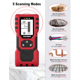 Cable Finder Detector 5-in-1 Multifunctional Stud Detector with LCD Display and Acoustic Alarm for Finding Power Lines, Wooden Beams, Iron Metals, Non-Ferrous Metals