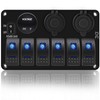 FXC Waterproof Marine Boat Rocker Switch Panel 6 Gang with