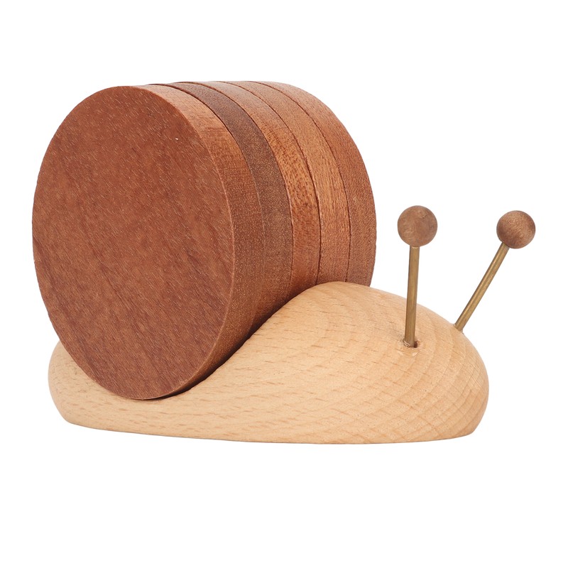 Snail Coaster Set with Magnet Cute Exquisite Eco Friendly Wood