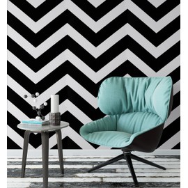 17.3"x118" Peel and Stick Wallpaper Black and White Contact Paper Removable Wallpaper Stripe Self-Adhesive Contact Paper Waterproof Wallpaper Decorative for Wall Covering Cabinets Shelves Liner