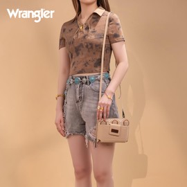Wrangler Small Crossbody Wallet for Women RFID Blocking Phone Purse Shoulder Bag Handbags with Credit Card Slots
