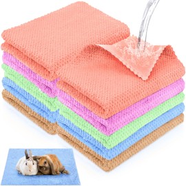 10 Pcs Waterproof Guinea Pig Pee Pad Guinea Pig Cat Dog Blankets Hamster Cage Liners Cage Accessories Coral Fleece Small Animals Blankets Bedding Mats Sleep Mat Pad Cover(Multicolor, 18 x 24 Inch)