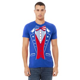 Funny Tuxedo Patriotic Shirts for Men, Independence Day Tshirts USA 4th of July Men's T-Shirt, 2XL, Royal