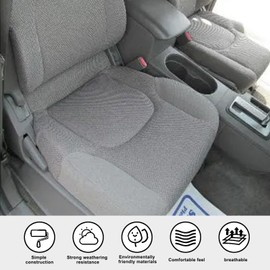 SecosAutoparts Left Driver Side Bottom Cloth Seat Cover Gray Compatible with Nissan Frontier 2005 2006 2007 2008 2009 2010 2011 2012 2013 2014 2015 2016 2017 2018 2019