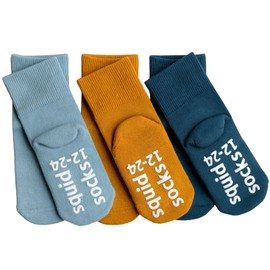 squid socks Unisex Cotton Socks | 0-6M, 6-12M, 12-24M, & 2T-3T | Grip Socks that Stay On | As Seen on Shark Tank | Camden (US, Age, 0 Months, 6 Months, Camden)