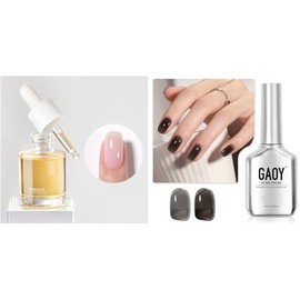 GAOY GAOY Jelly Nude Black Gel Nail Polish and Cuticle Oil, 20ml Cuticle Care Strengthener Oil