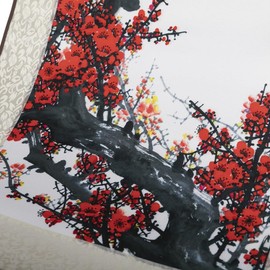 lachineuse Kakemono Plum Blossoms - Tapestry - Japanese Hanging Decoration - 100 x 30 cm - Symbol of Hope - Japanese Picture Print - Color Grey - Gift Idea Japan Asia