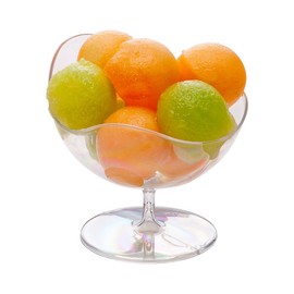 Restaurantware 1.5 Ounce Mini Dessert Cups, 100 Disposable Parfait Cups - Mimics The Look Of Ball Chairs, With Stem, Clear Plastic Dessert Bowls, Serve Appetizers or Snacks, For Weddings or Parties