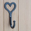 Hammer and Tongs Black 65mm x 130mm Single Heart Hook