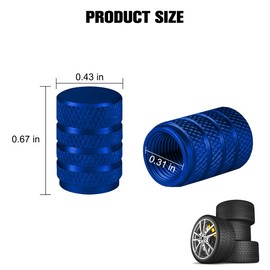 FALVFUN Car Tire Valve Stem Caps, 12PCS Aluminum Corrision Resistant Dustproof Vehicle Tyre Valve Stem Cover, Leak-Proof Auto Wheel Air Caps, Universal for Trucks Motorcycles Sedans (Blue)