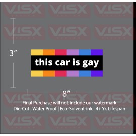 VISX This car is gay Sticker Bumper Funny JDM Slammed lbtqg queer fag prank rainbow