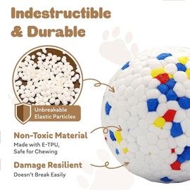 KOMUNJ 2 Pack Dog Ball Toys Indestructible, Nature Rubber High Bounce Solid, for Throw and Fetch, Durable Floating Interactive Dog Toys
