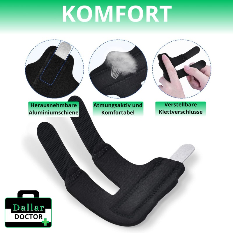 Finger Splint Adjustable for Snap Fingers, Tendinitis, Arthritis or Fracture