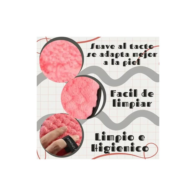 Esponja Limpieza Facial Almohadilla Desmaquillante Doble F