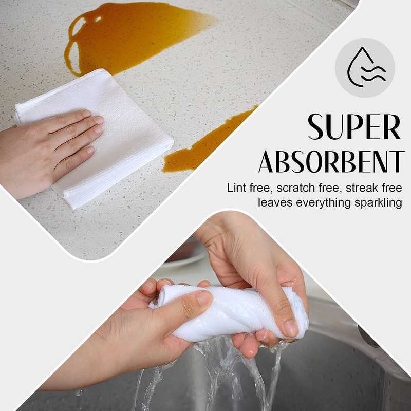 Sinland Microfiber Cleaning Cloths Dish Cloth Absorbent Kitchen Lintless Cleaning