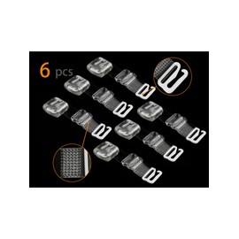 Allegra K 1Pair Non-Slip Clear Bra Straps Replacement Invisible Transparent Bra Shoulder Straps Width: 1.0cm/ 3/8" Clear-White and Clear Buckle