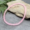 Baby Pink Anklet, 4mm Frosted Glass Beads on Elastic :