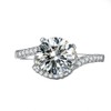 2CT Rotate Style NSCD Simulate Diamond Engagement Ring Silver 925
