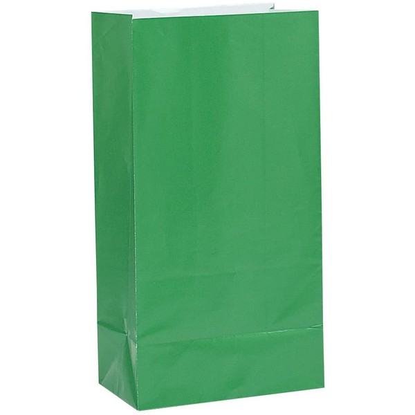 Green Paper Party Favor Bags, 12ct