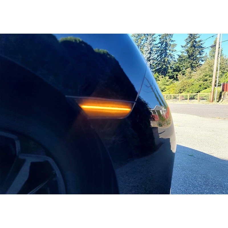 iJDMTOY Dark Smoked Lens Full Amber LED Bumper Side Marker