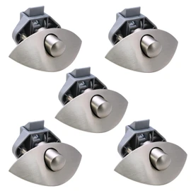 MTSmart RV Push Button Door Catch Lock for Motorhome Caravan Van Yacht Boat Marine, Half Moon Cabinet Handle Caravan RV Cupboard Drawer Zinc Alloy Push Lock Latch Knob Pull (5, Nickel)
