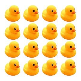 16 PCS Mini Rubber Duck Bath Duck Toys for Toddlers Boys Girls,Squeak and Float Yellow Ducks in Bulk Jeep Ducks Baby Shower Duck Decorations Party Favors (2.2''-16pcs Yellow Ducks)